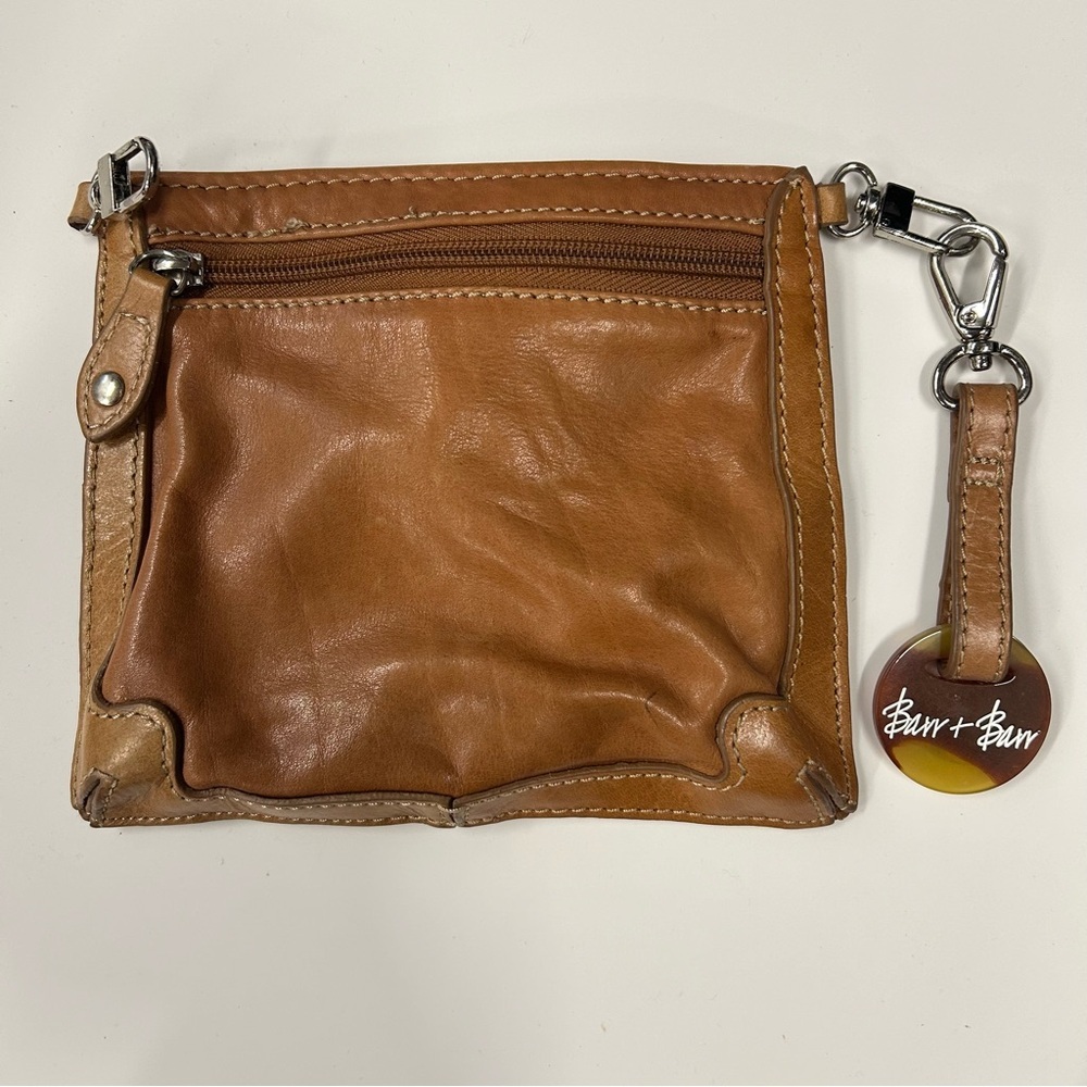 Brown Leather Barr + Barr Wristlet‎ 6”x7”